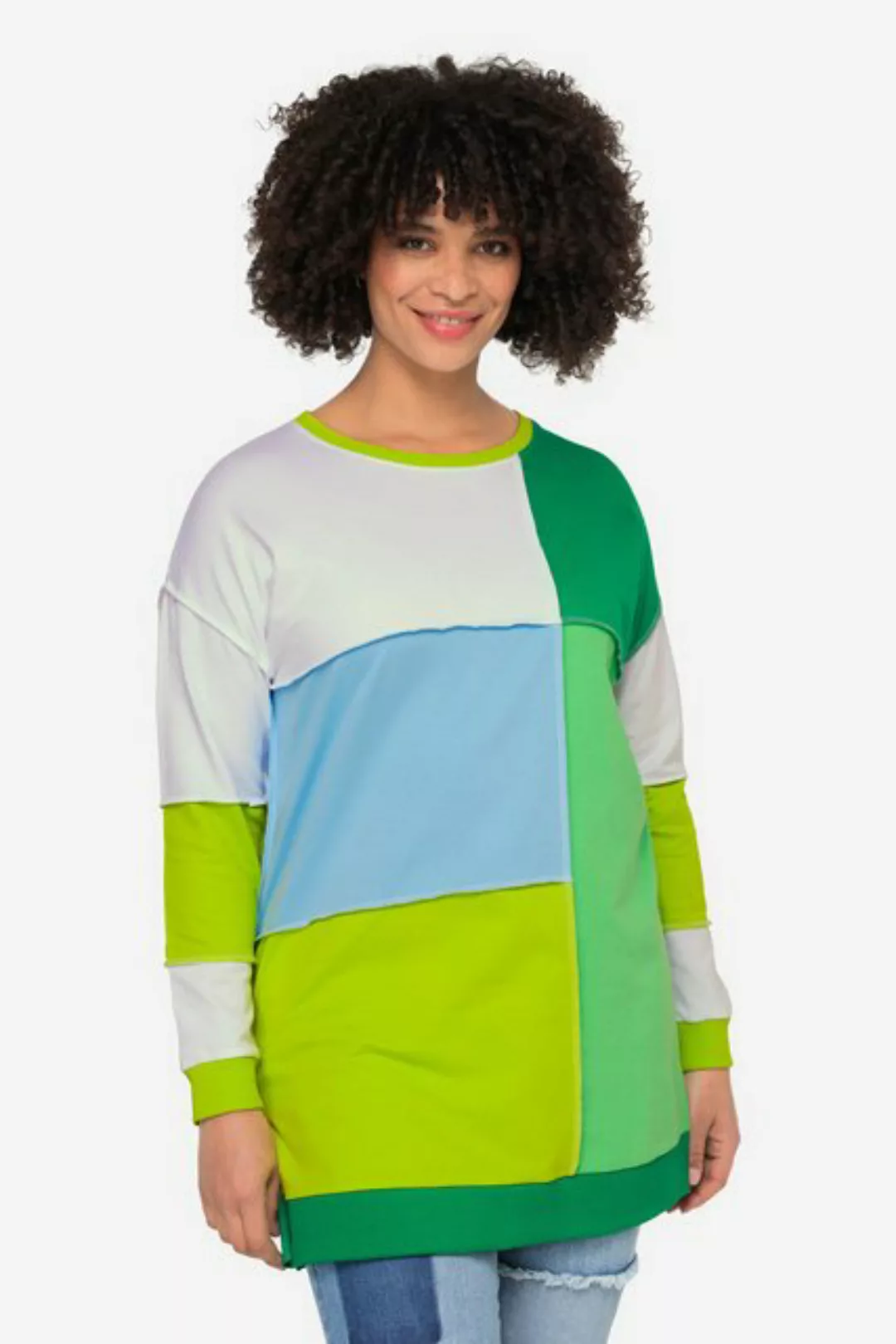 Angel of Style Sweatshirt Sweater Colorblocking-Druck Rundhals Langarm günstig online kaufen