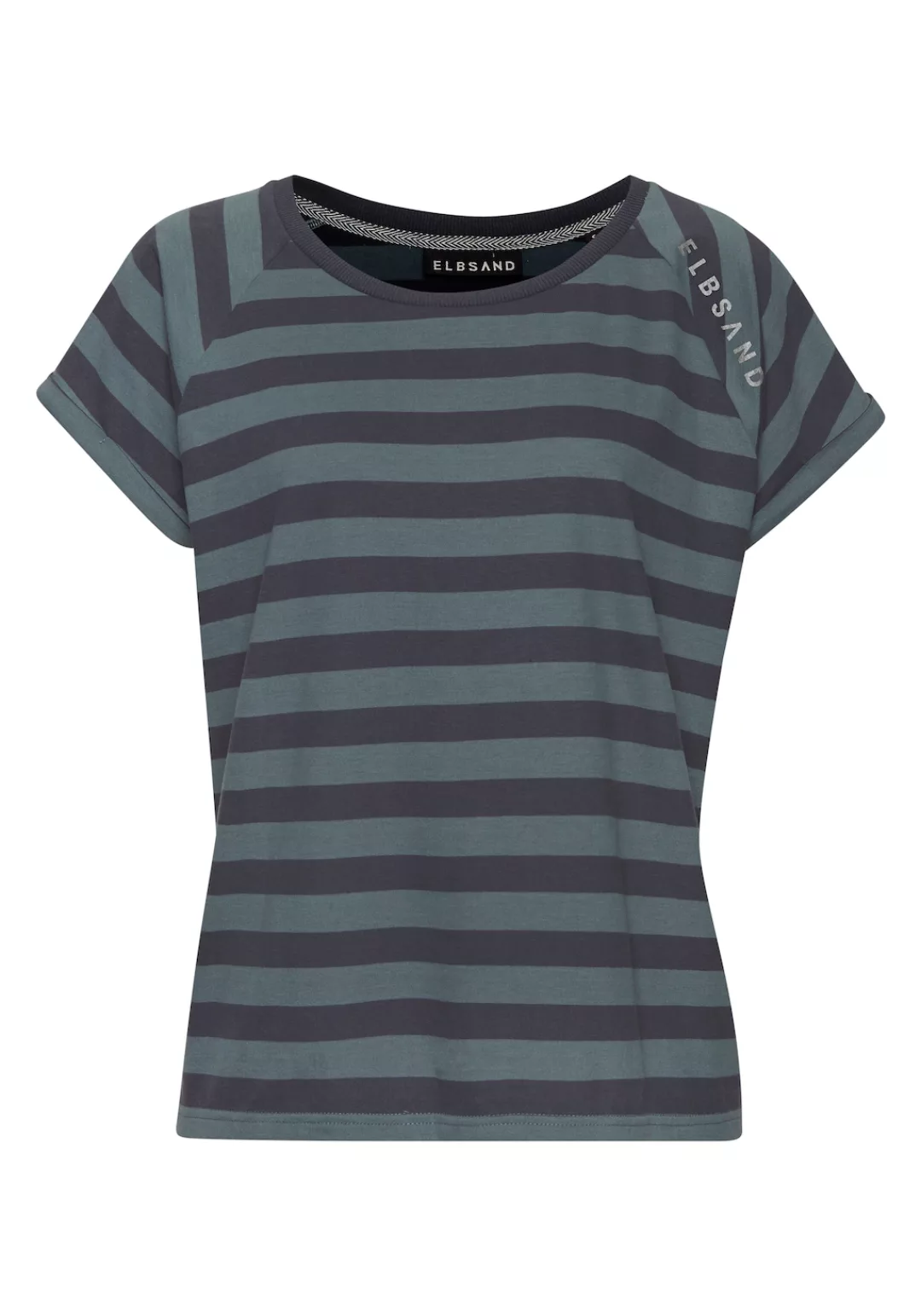 Elbsand T-Shirt Calisa mit Streifenmuster, sportliches Kurzarmshirt aus Bau günstig online kaufen