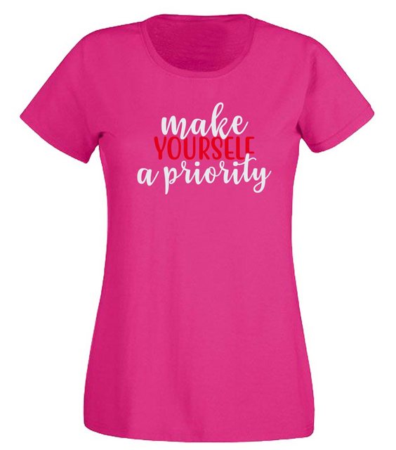 G-graphics T-Shirt Damen T-Shirt - Make yourself a priority Slim-fit-Shirt, günstig online kaufen