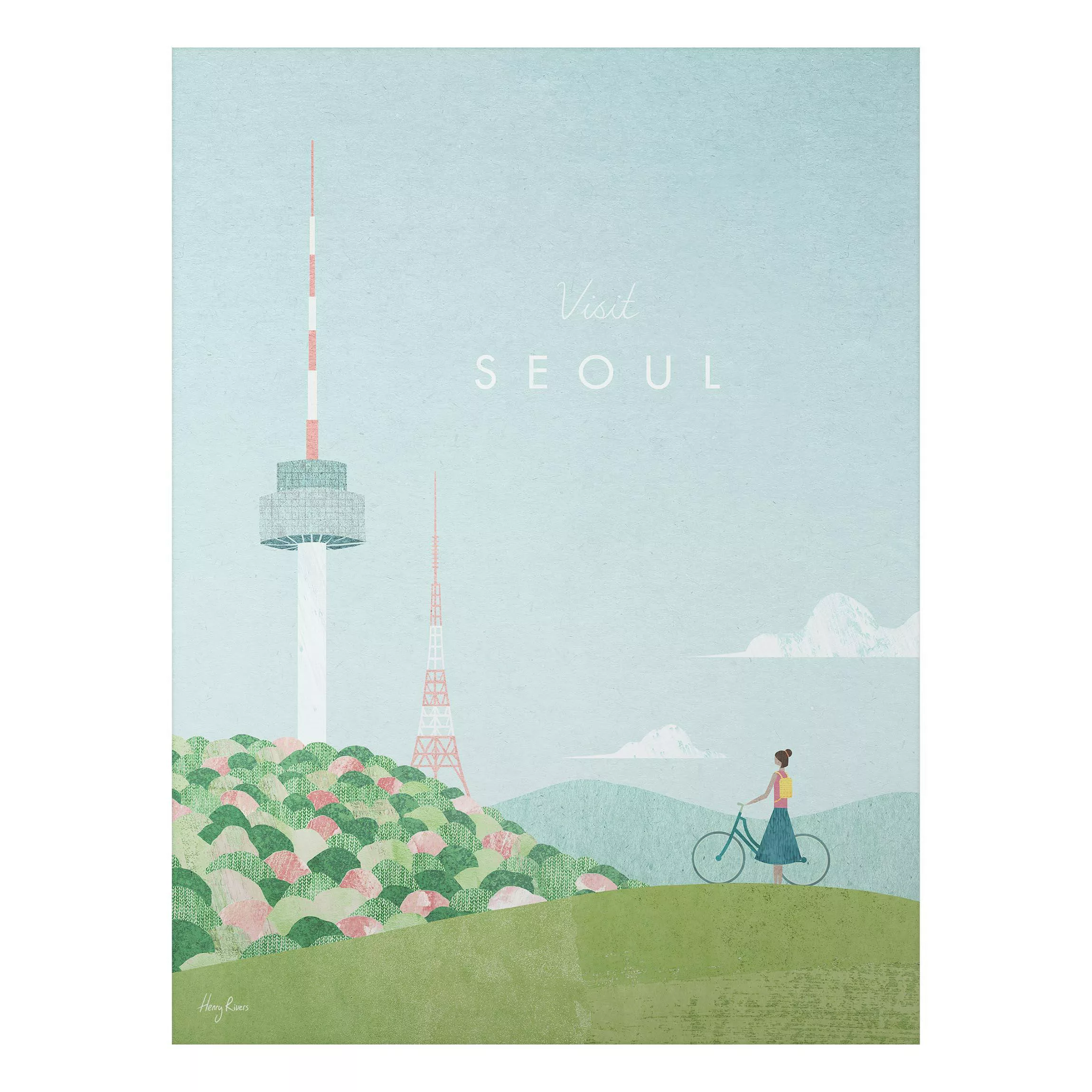Alu-Dibond Bild Reiseposter - Seoul günstig online kaufen
