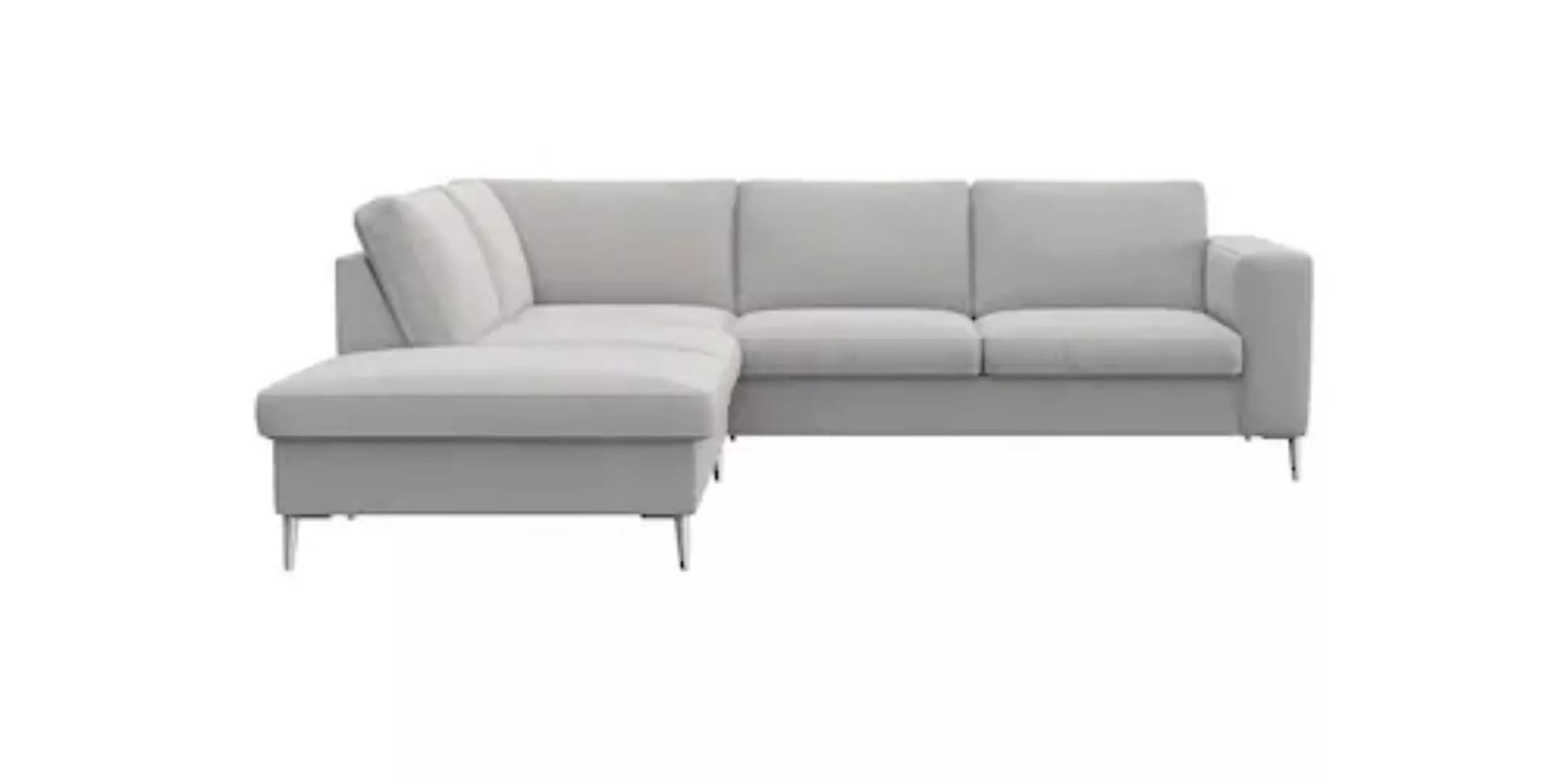 FLEXLUX Ecksofa »Fiore, L-Form«, breite Armlehnen, Füße alufarben, B/T 241/ günstig online kaufen