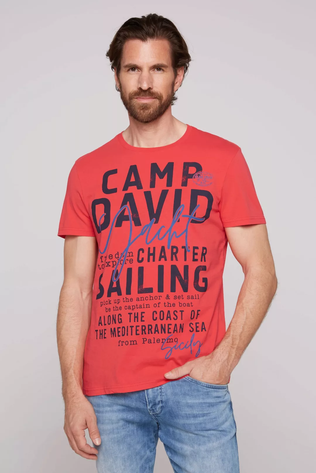 CAMP DAVID Rundhalsshirt, aus Baumwolle günstig online kaufen