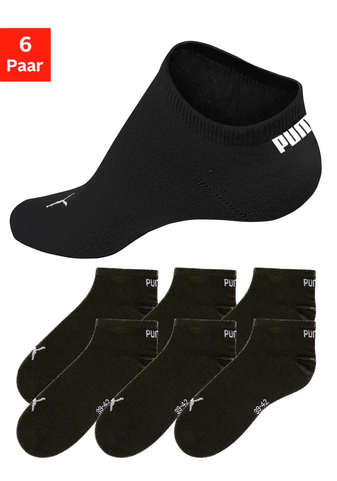 PUMA Kurzsocken, (6er-Pack), mit Rippbündchen günstig online kaufen