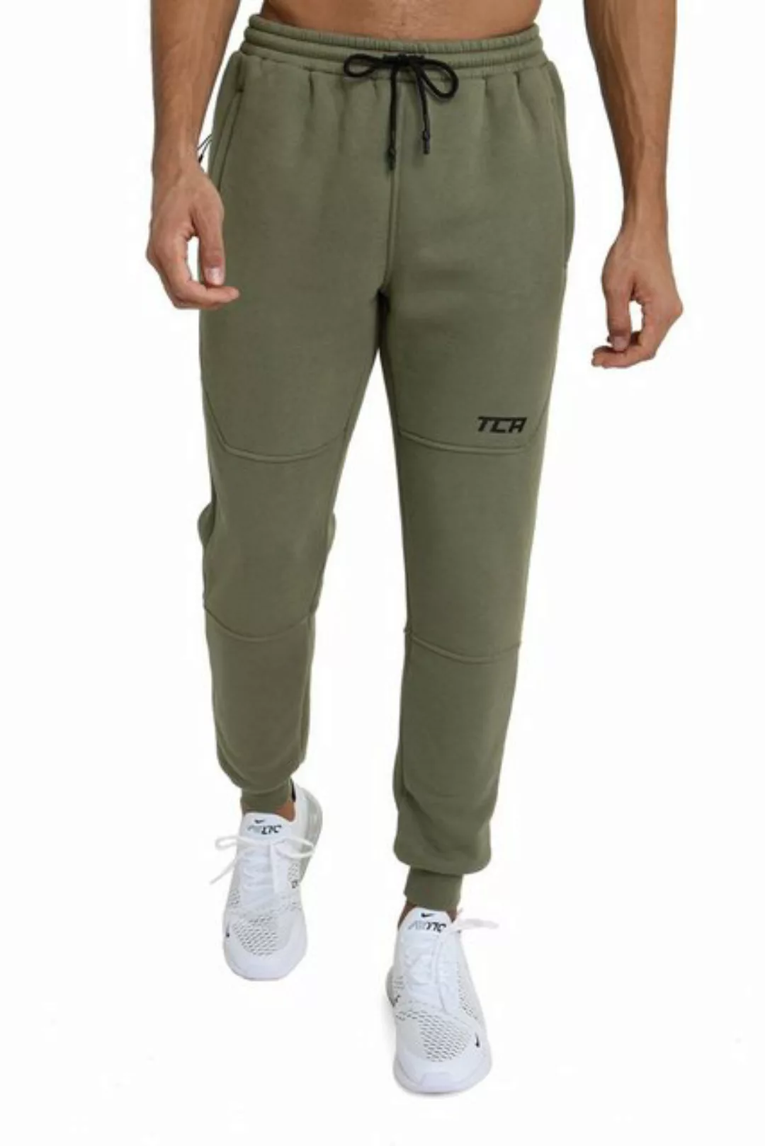 TCA Laufhose TCA Herren Jogginghose, Reißverschlusstaschen, Dunkelgrün (1-t günstig online kaufen