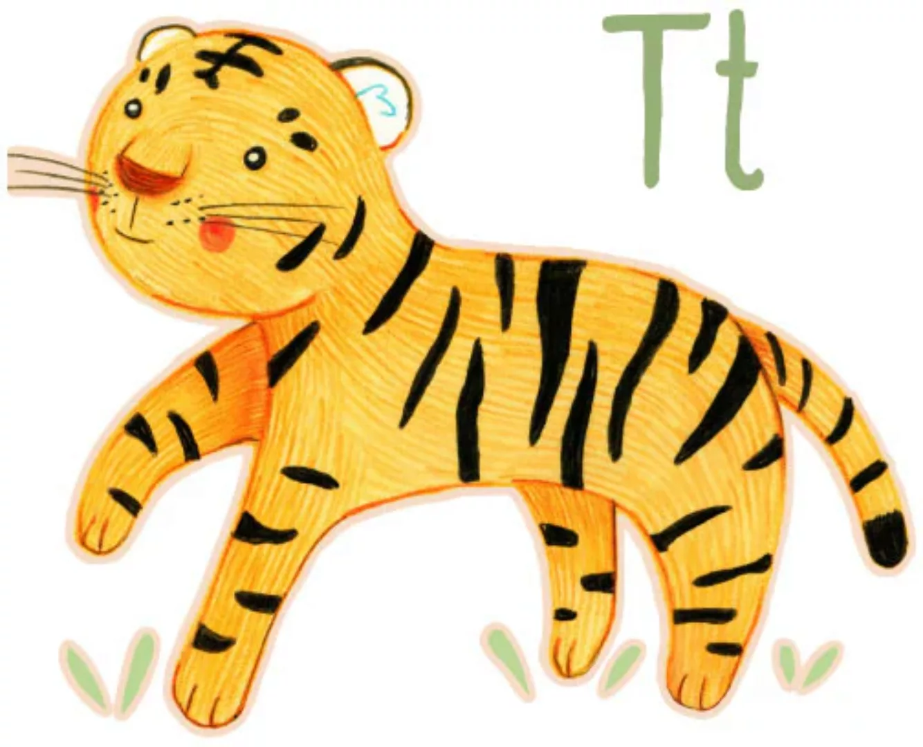 Wall-Art Wandtattoo »Tiger Tierwelt Buchstabe T«, (1 St.), selbstklebend, e günstig online kaufen