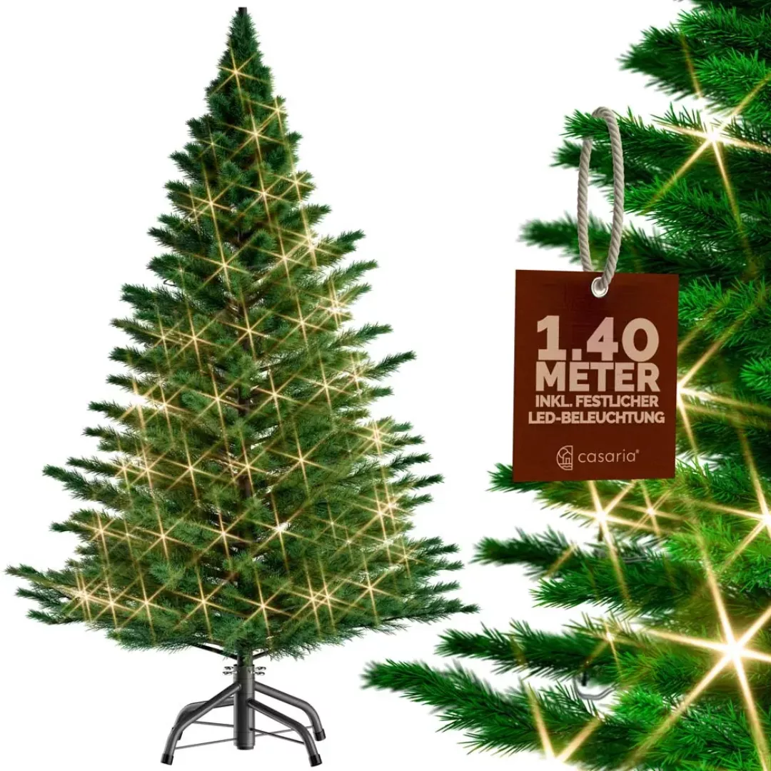 Künstlicher Weihnachtsbaum 140cm mit Lichterkette günstig online kaufen