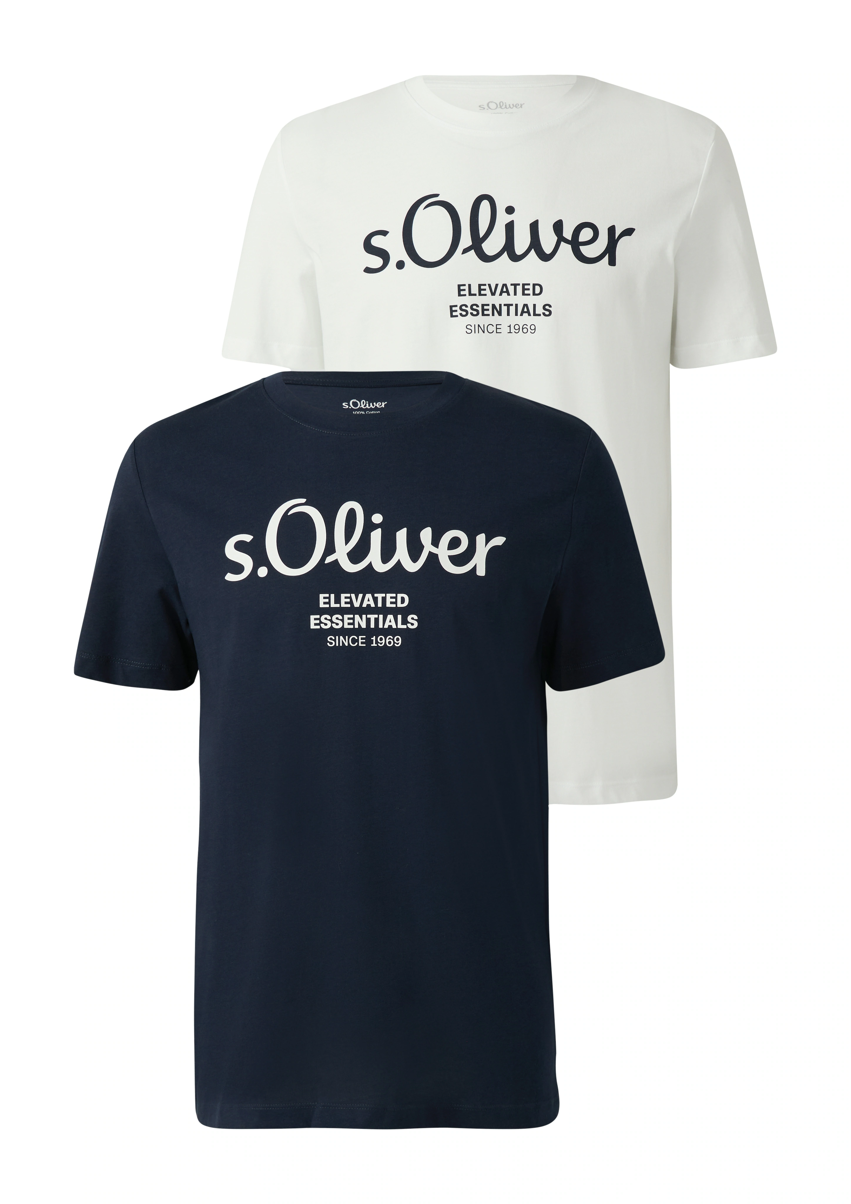 s.Oliver T-Shirt, (2 tlg.), mit großen Logo-Print, im 2er Pack günstig online kaufen
