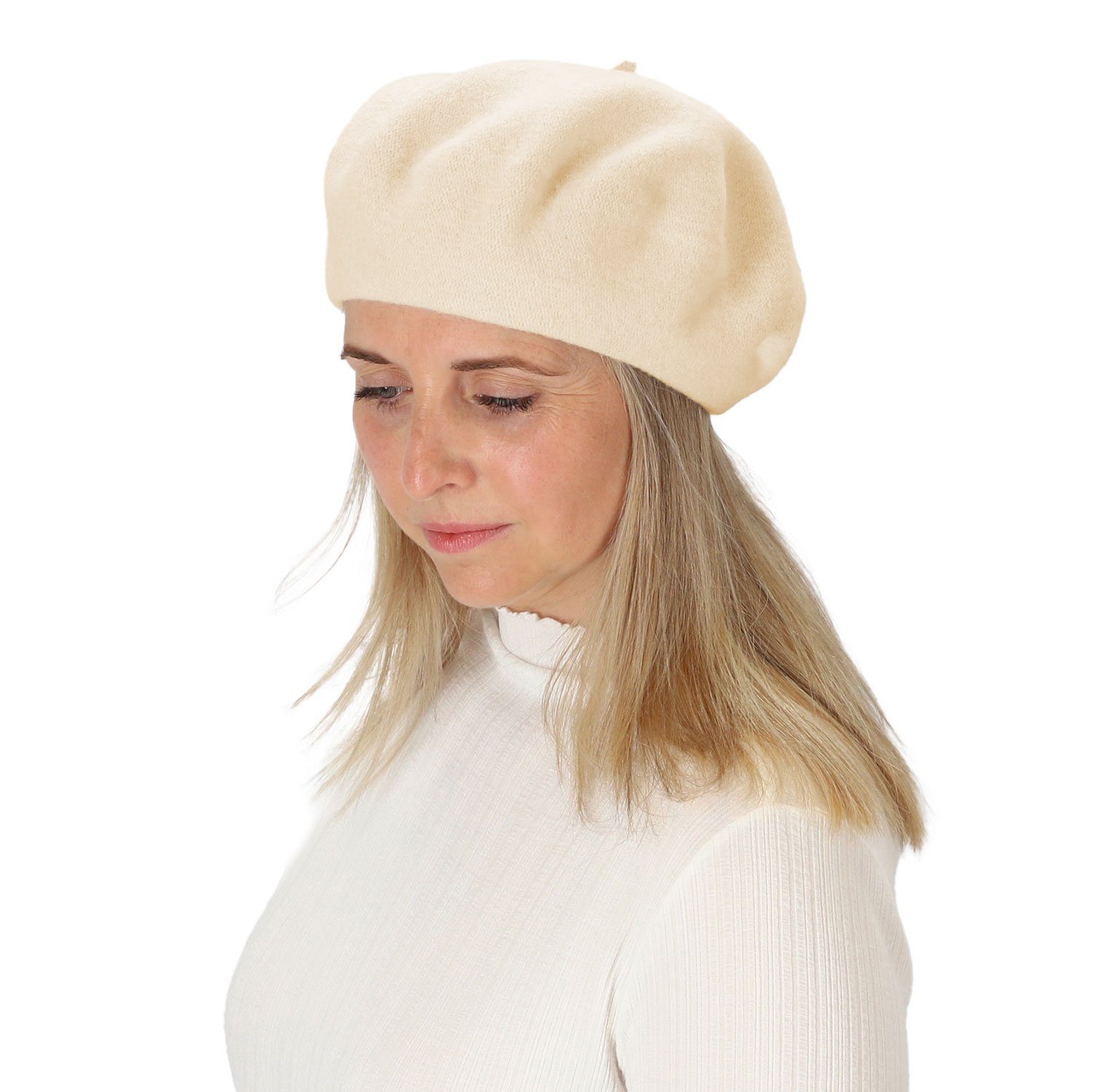 halsüberkopf Accessoires Baskenmütze Filzbaske aus reinem günstig online kaufen