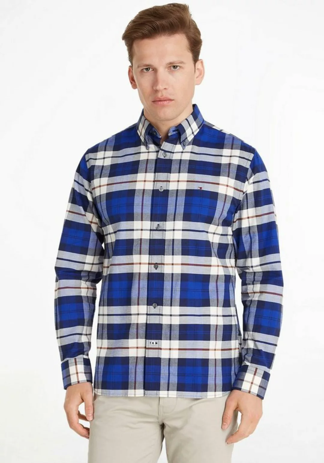 Tommy Hilfiger Langarmhemd OXFORD BLACKWATCH RF SHIRT mit Button-down-Krage günstig online kaufen