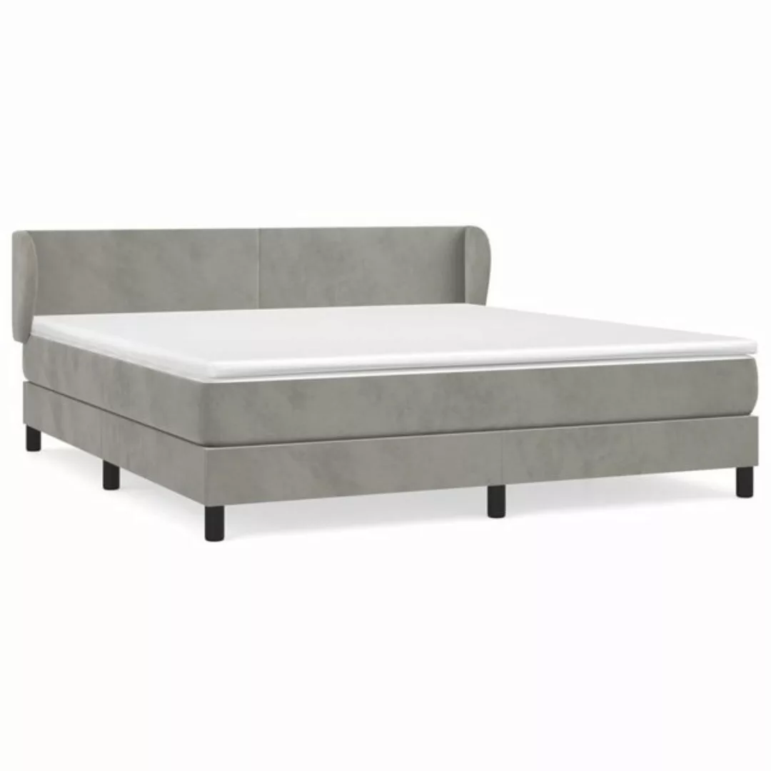 furnicato Bett Boxspringbett mit Matratze Hellgrau 160x200 cm Samt günstig online kaufen