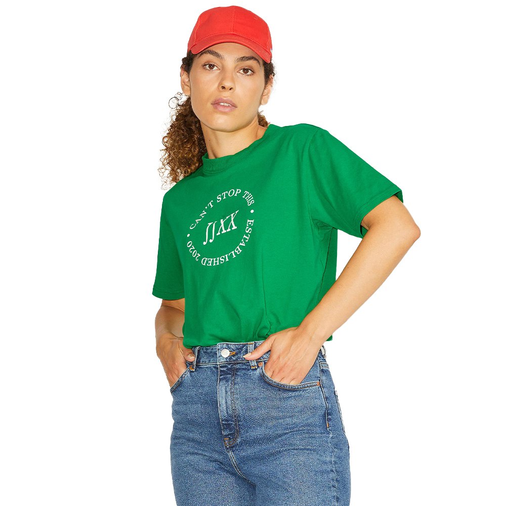 Jjxx Bea Relaxed Vint Kurzarm T-shirt XL Jolly Green / Detail Bright White günstig online kaufen