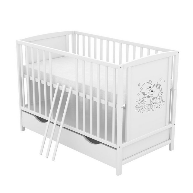 Baby-Delux Babybett Mia Bettkasten, Kinderbett 60x120 cm weiß Schublade Kie günstig online kaufen