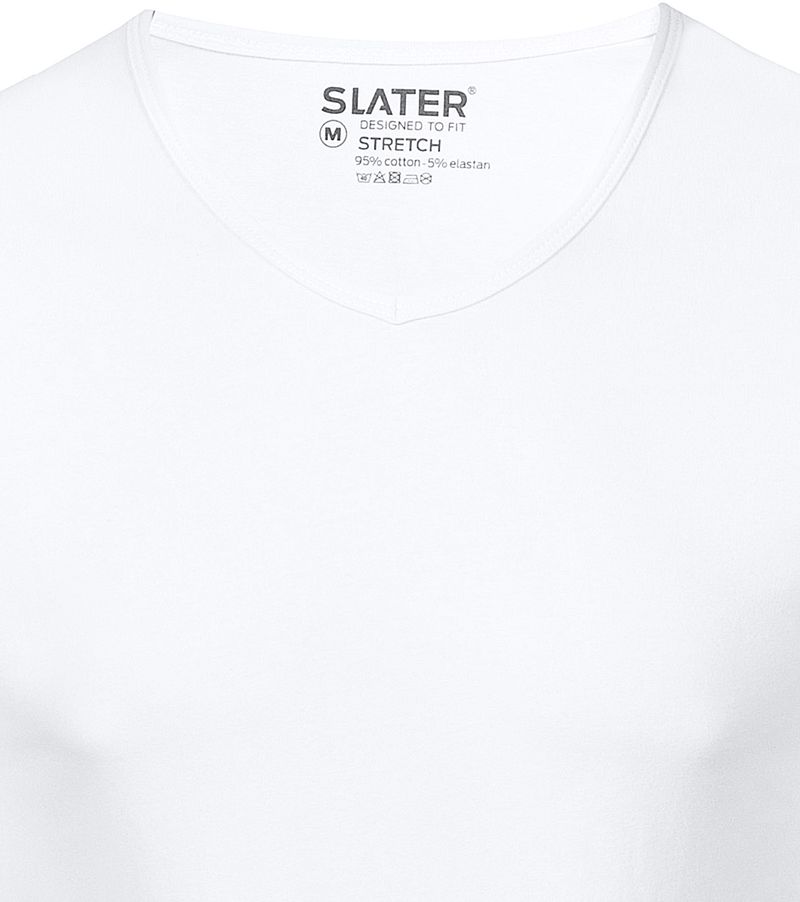 Slater 2er-Pack Stretch V-Ausschnitt T-shirt Weiß - Größe XL günstig online kaufen