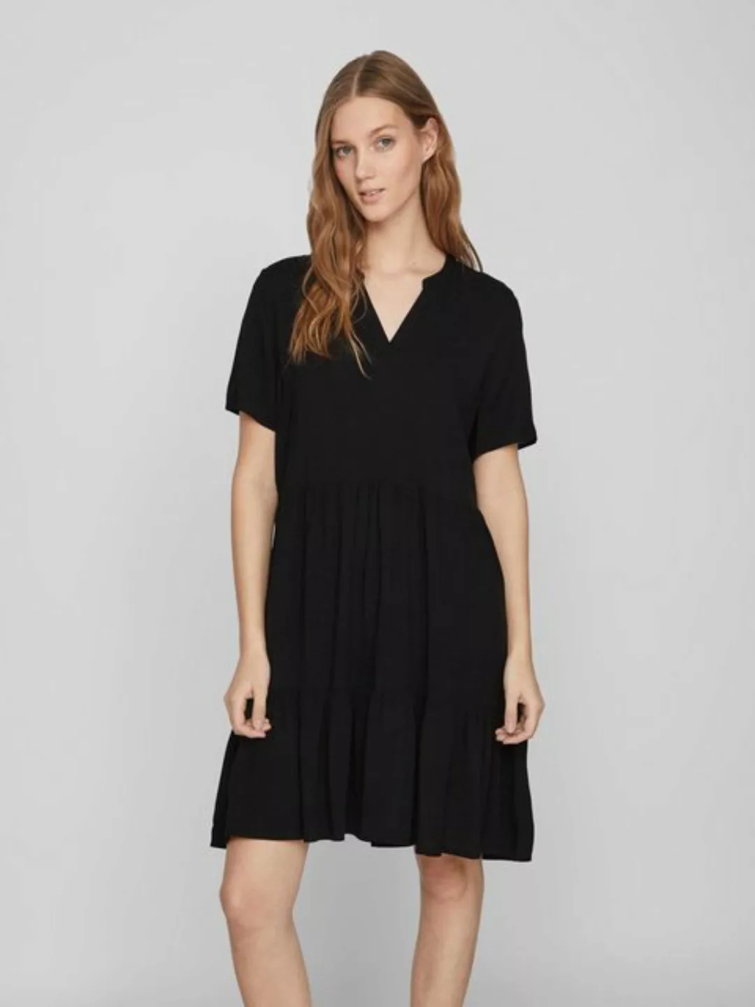 Vila Tunikakleid VIPAYA V-NECK S/S DRESS - NOOS mit Volant günstig online kaufen