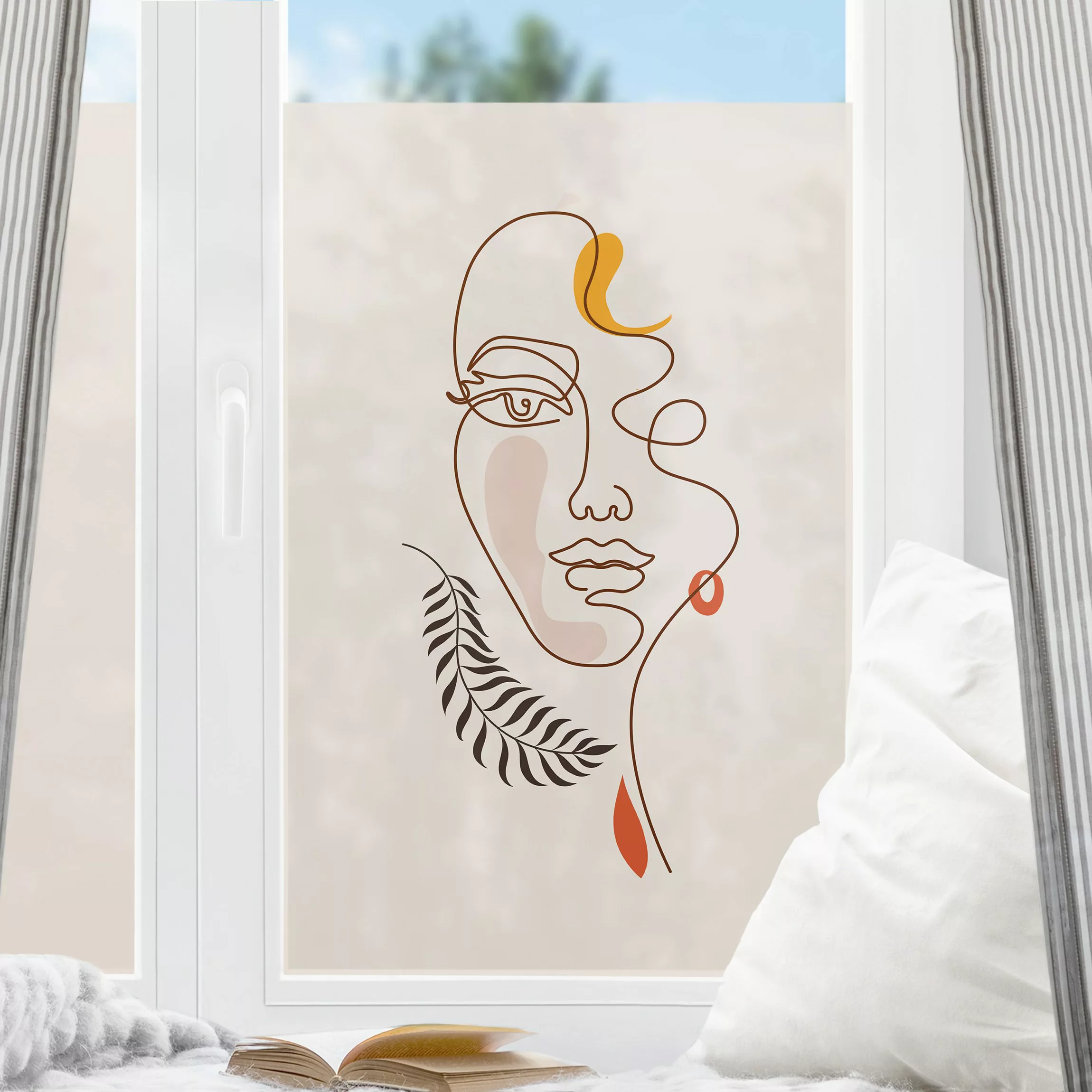 Fensterfolie Lineart Portrait günstig online kaufen