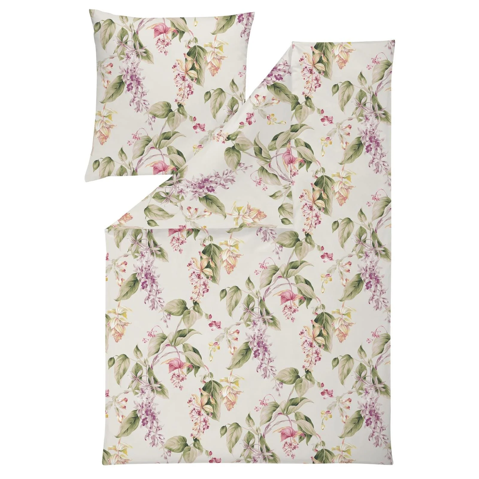 Estella Interlock Jersey Bettwäsche 6952-985 Blumen Blätter 135x200 günstig online kaufen