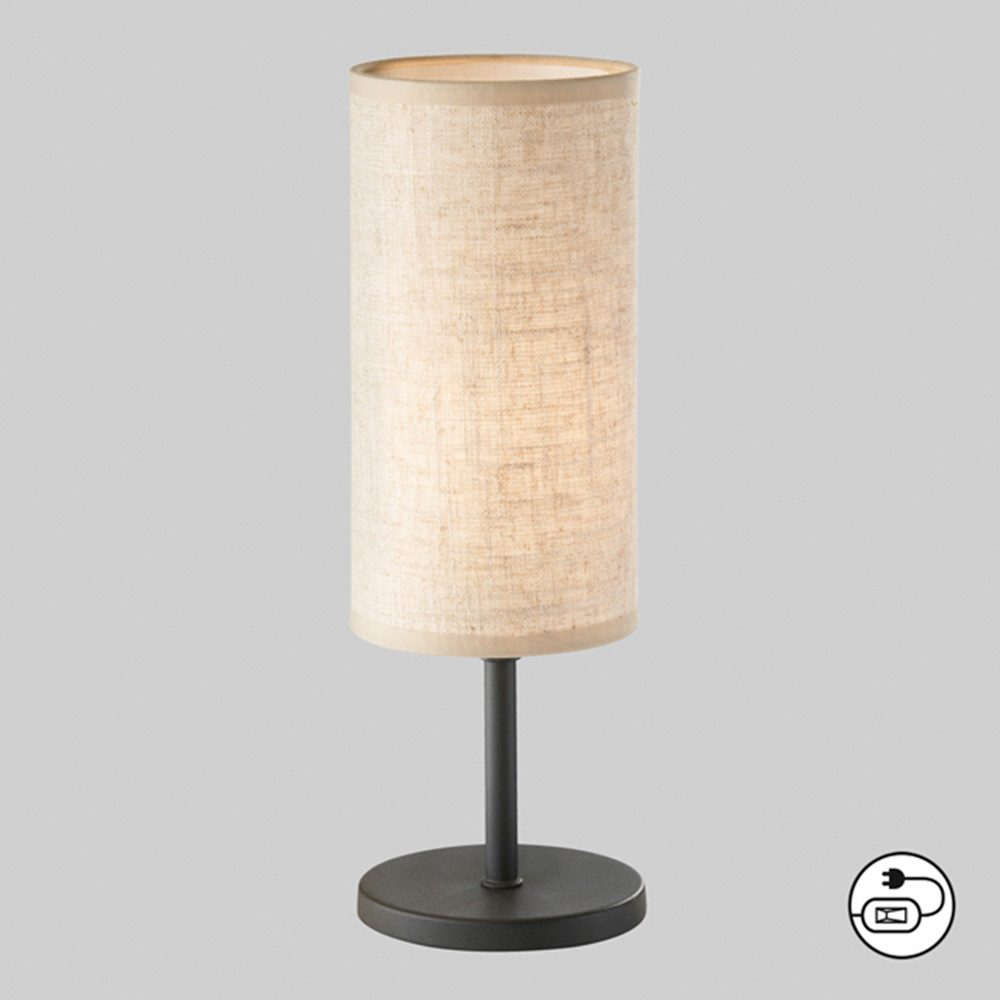 Tischlampe Kira, Textilschirm, schwarz/sand günstig online kaufen