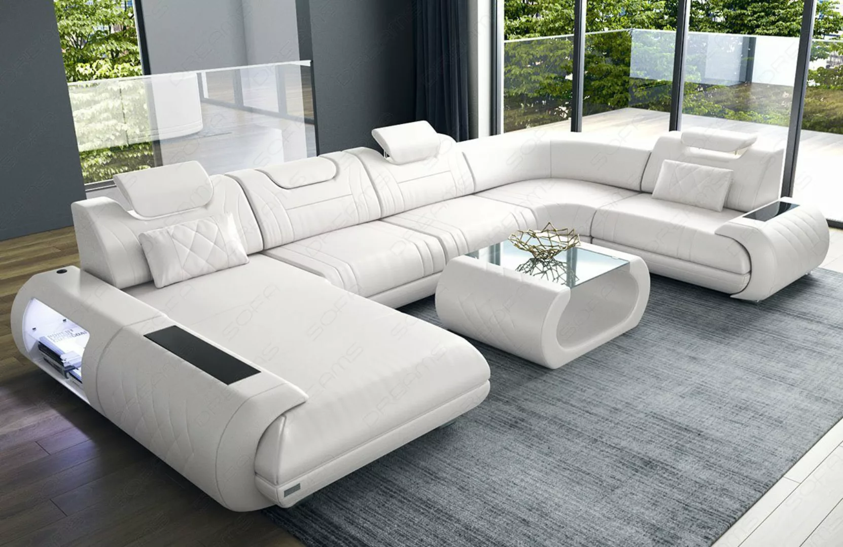 Sofa Dreams Wohnlandschaft Ledersofa Rimini U Form Ledercouch Leder Sofa, C günstig online kaufen