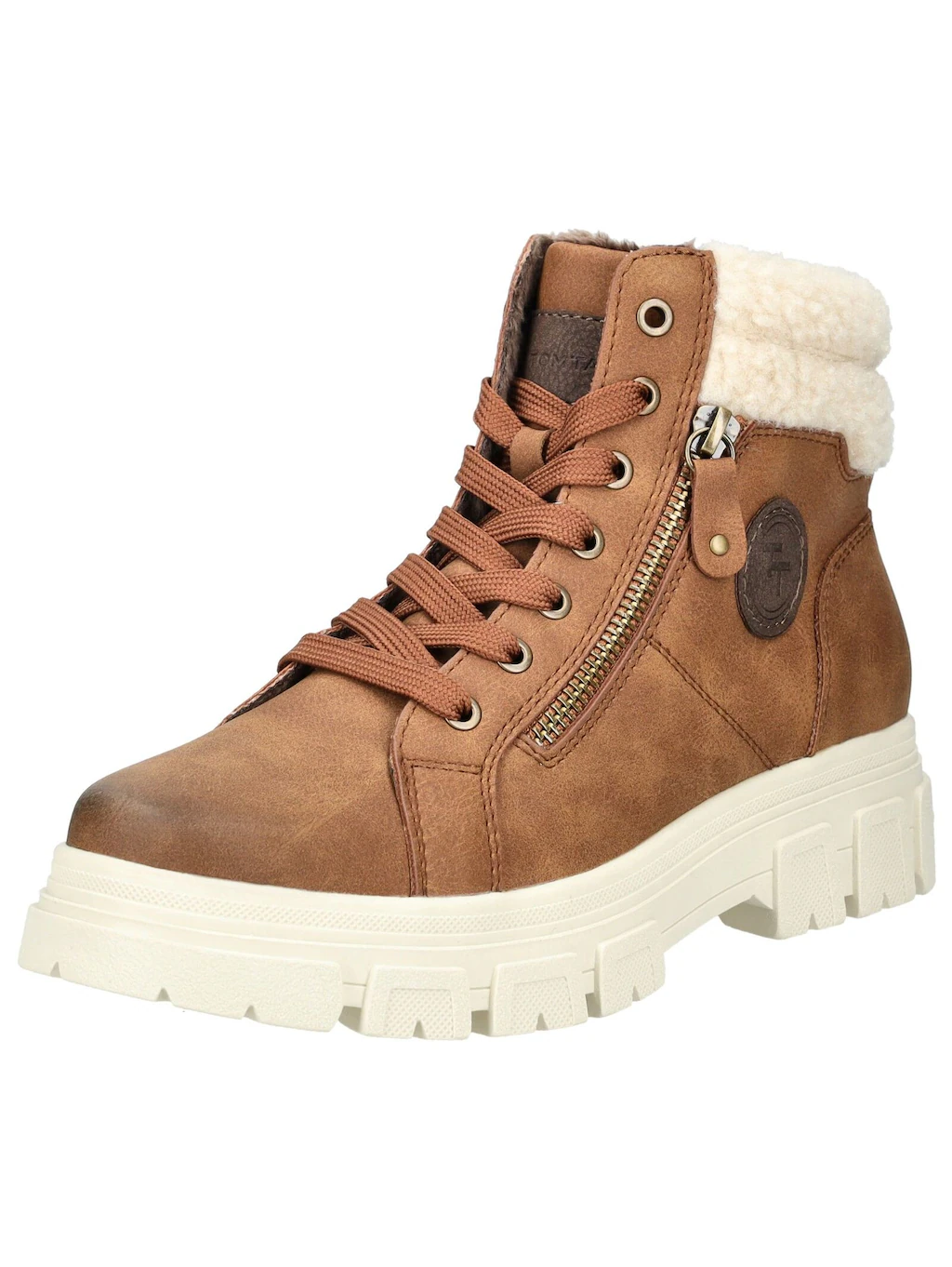 TOM TAILOR Schnürstiefelette "Tom Tailor Stiefelette Lederimitat/Textil" günstig online kaufen