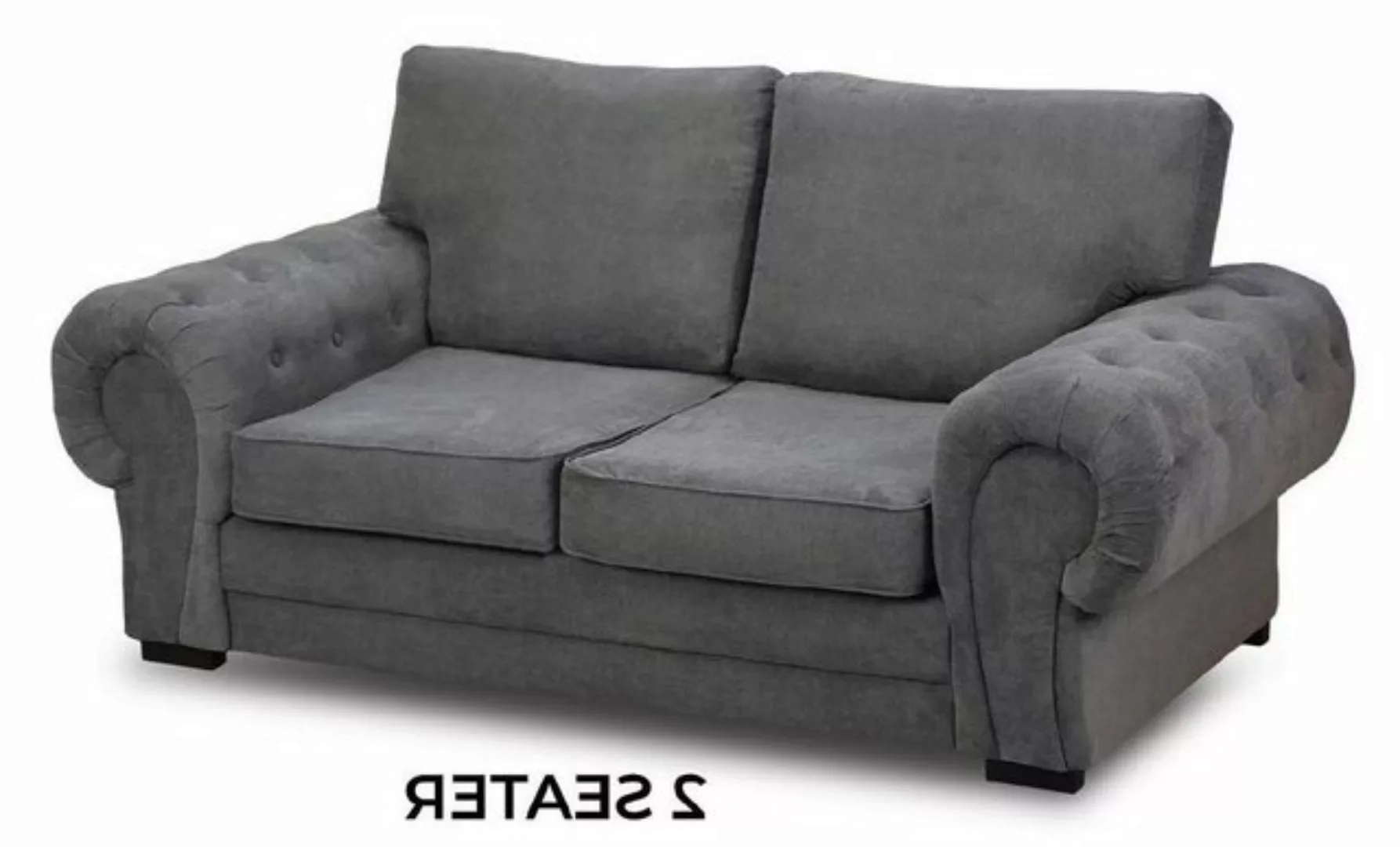 Xlmoebel Sofa Zweisitzer Sofa für das Wohnzimmer in Grau aus Stofftextil., günstig online kaufen