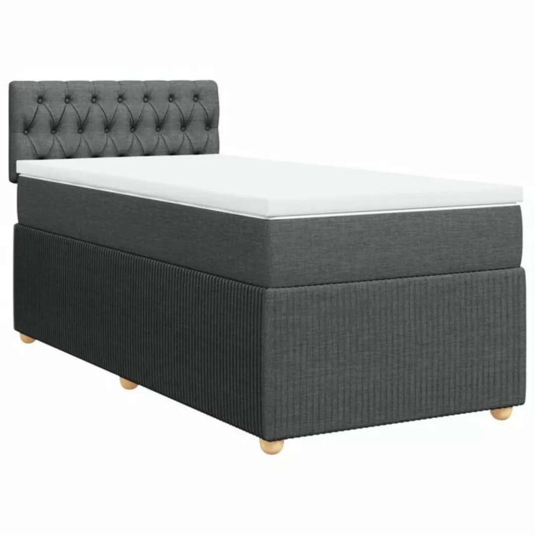 vidaXL Bett Boxspringbett mit Matratze Dunkelgrau 80x200 cm Stoff günstig online kaufen