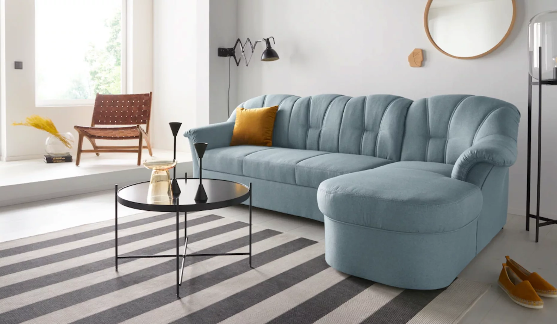 DOMO collection Ecksofa Papenburg L-Form, in großer Farbvielfalt, wahlweise günstig online kaufen