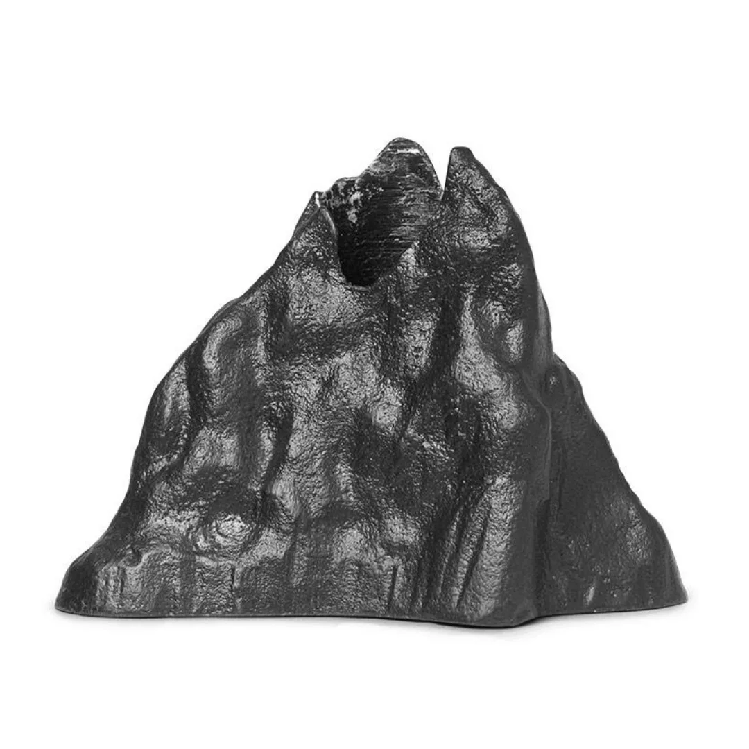 ferm LIVING - Stone Kerzenständer L - schwarz/BxHxT 8,85x6,77x7,75cm günstig online kaufen