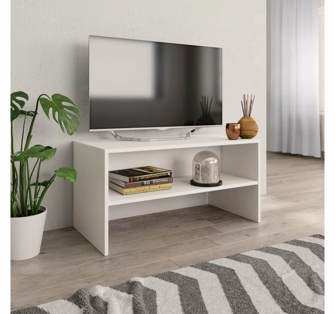 furnicato TV-Schrank Weiß 80x40x40cm Holzwerkstoff günstig online kaufen