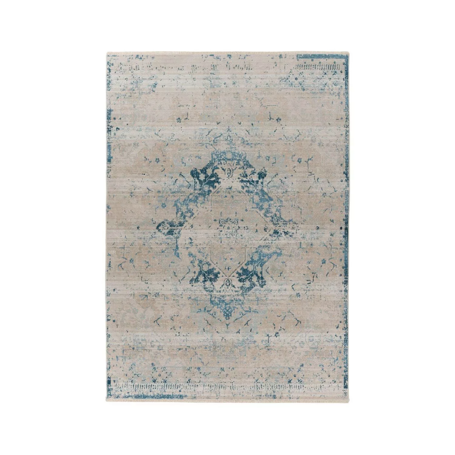 MeGusta Kurzflor Teppich VintageDesign UsedLook Orientalisch Blau 80 x 150 günstig online kaufen