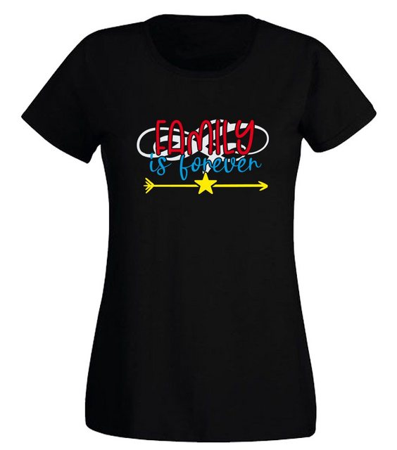 G-graphics T-Shirt Damen T-Shirt - Family is forever Slim-fit, mit Frontpri günstig online kaufen