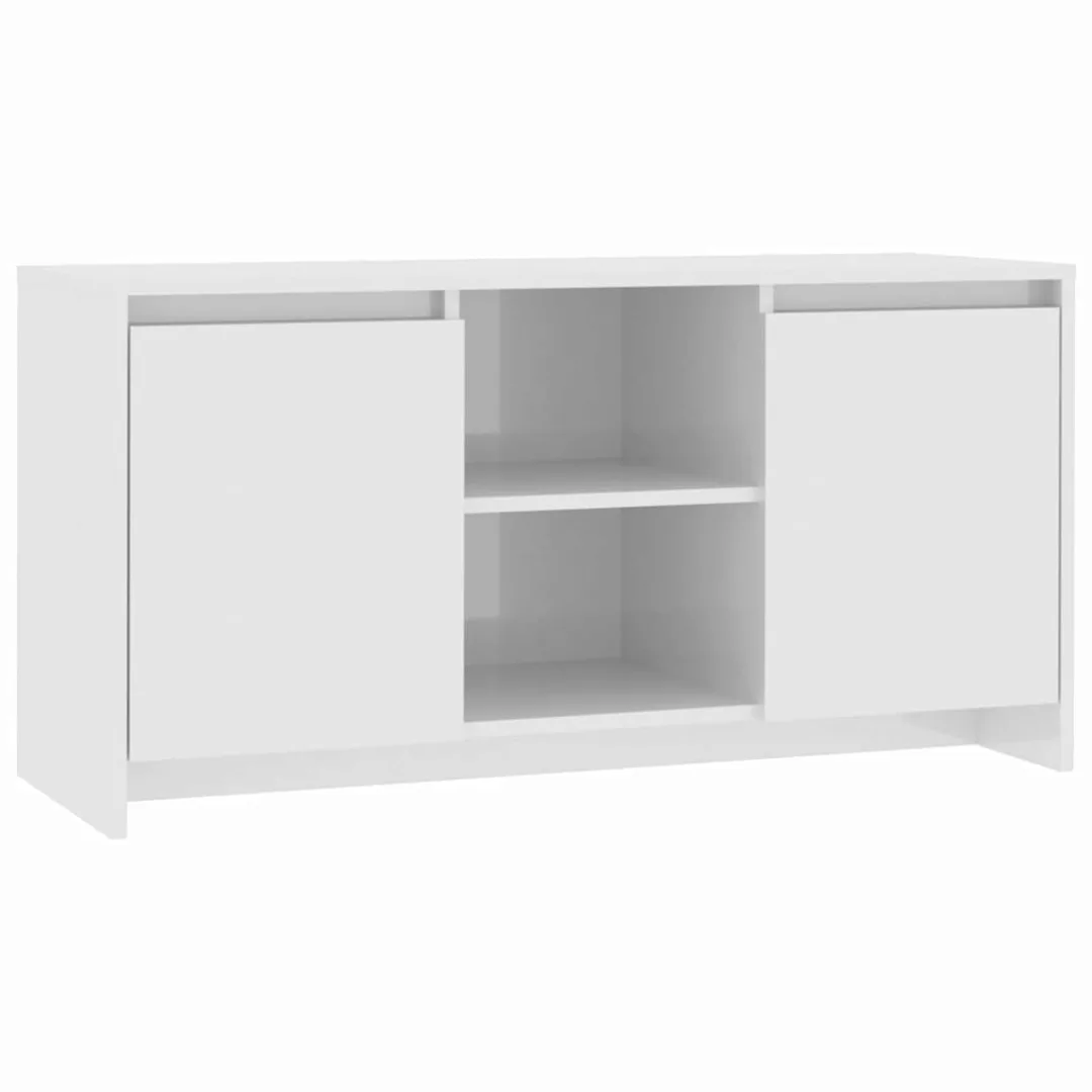 Tv-schrank Hochglanz-weiß 102x37,5x52,5 Cm Spanplatte günstig online kaufen