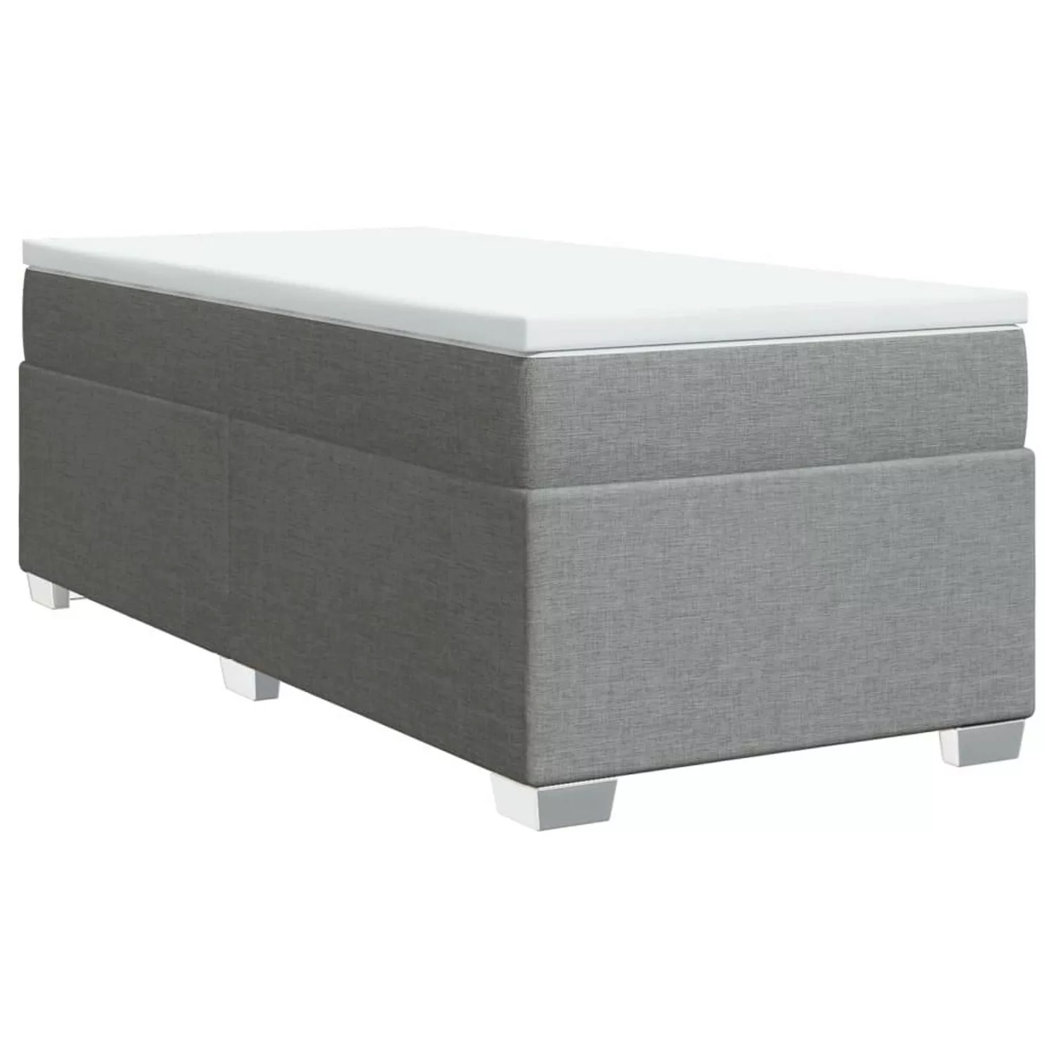 vidaXL Boxspringbett, Boxspringbett mit Matratze Hellgrau 100x200 cm Stoff günstig online kaufen