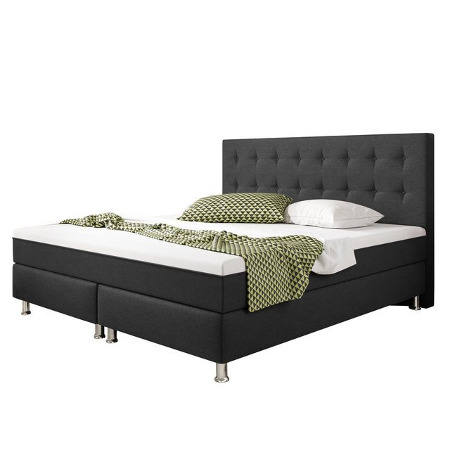 interbed Boxspringbett Köln Plus mit integriertem Topper 180x200 cm (Boxspr günstig online kaufen