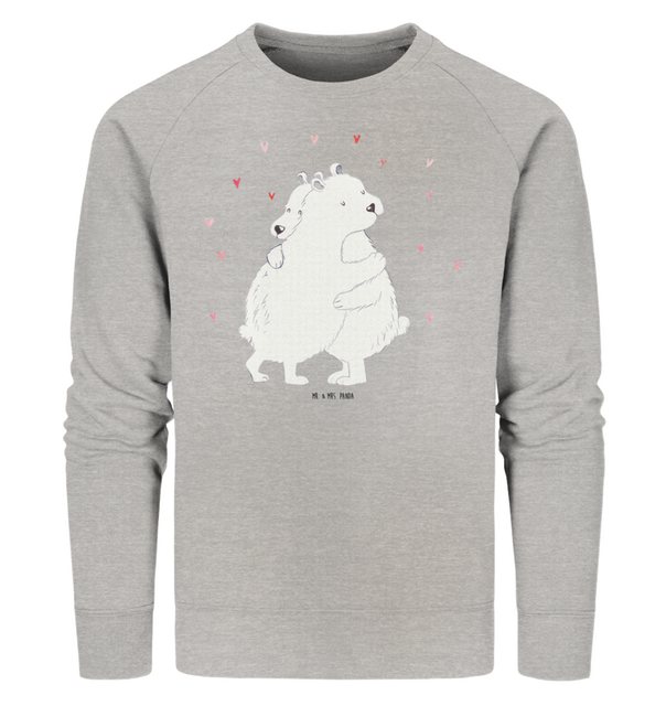 Mr. & Mrs. Panda Longpullover Größe XL Eisbär Umarmen - Heather Grey - Gesc günstig online kaufen