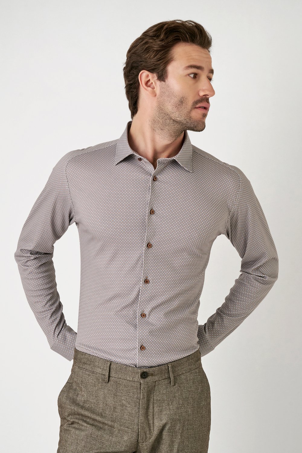 DESOTO Langarmhemd "Jerseyhemd Casual Kent langarm", Flexibler Stretch, mit günstig online kaufen