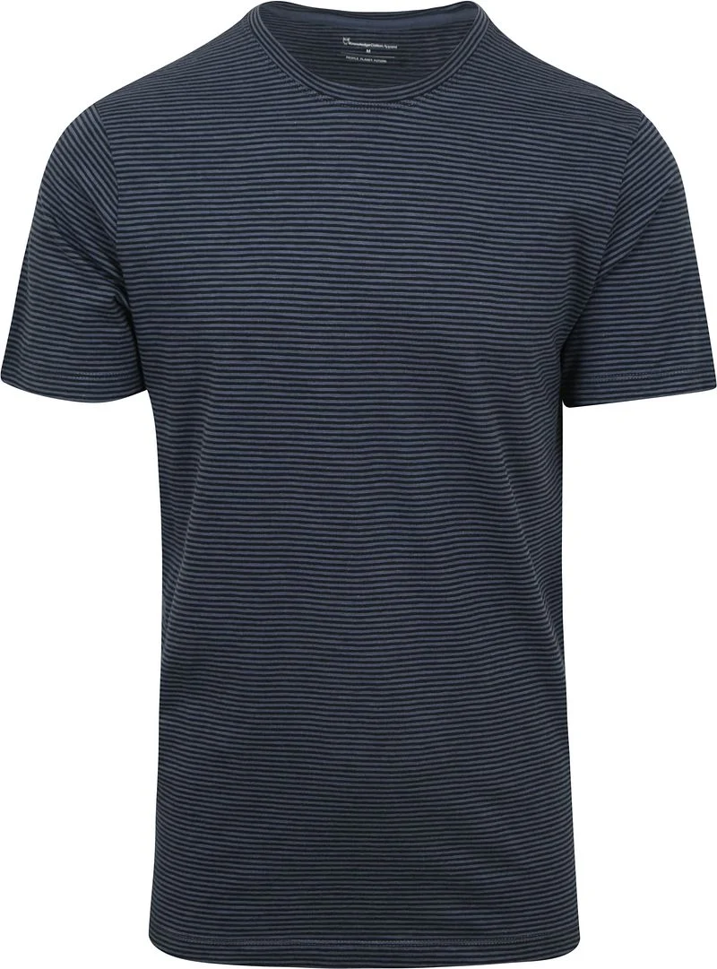 KnowledgeCotton Apparel T-shirt Streifen Navy - Größe XL günstig online kaufen