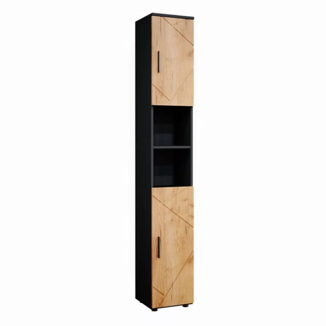 Vicco Hochschrank Irma, Anthrazit/Goldkraft Eiche, 30 x 192 cm günstig online kaufen