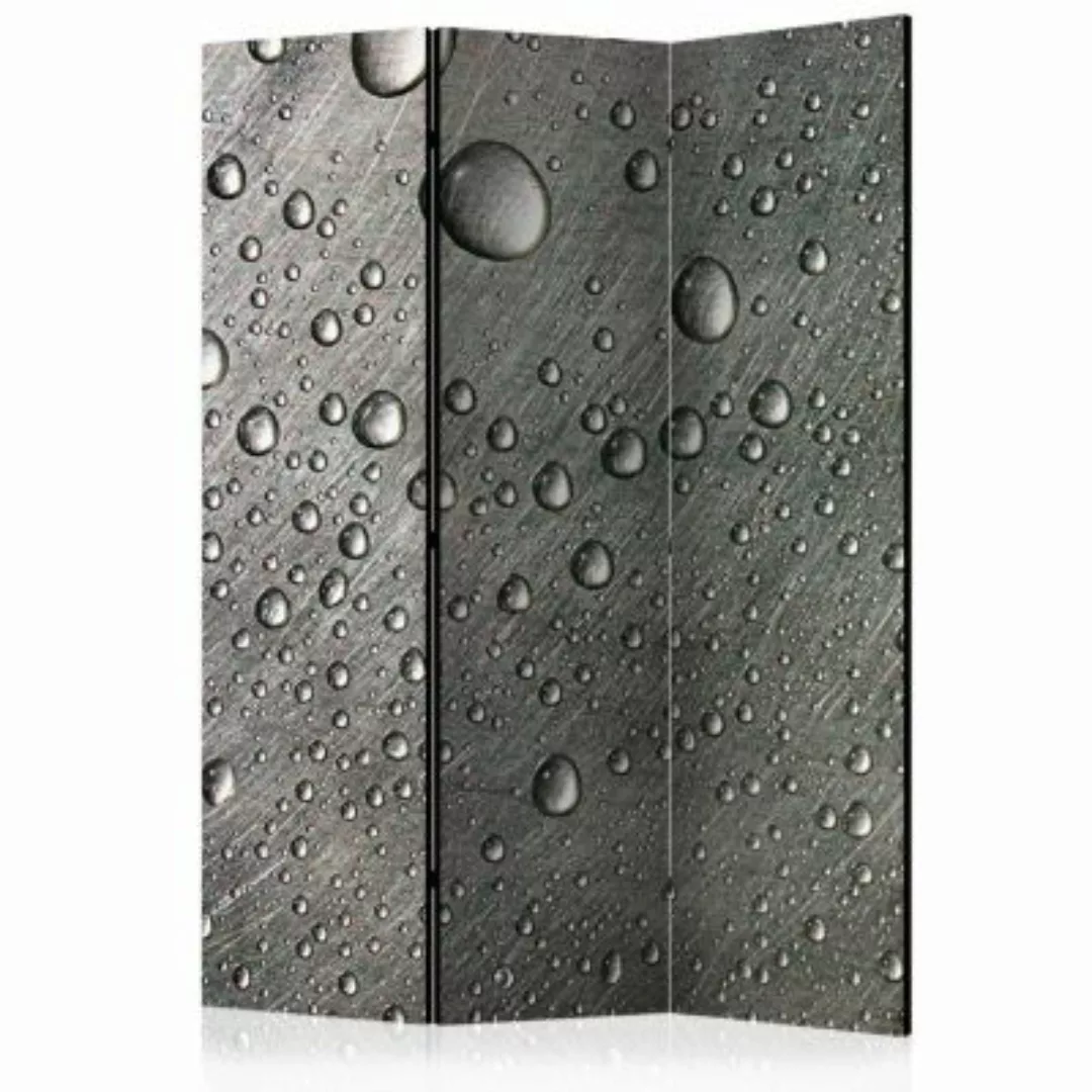 artgeist Paravent Steel surface with water drops [Room Dividers] weiß/grau günstig online kaufen