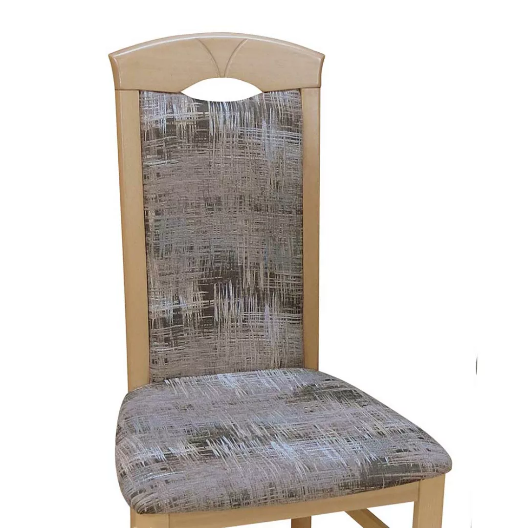 Esstischstuhl aus Massivholz Webstoff Bunt (2er Set) günstig online kaufen