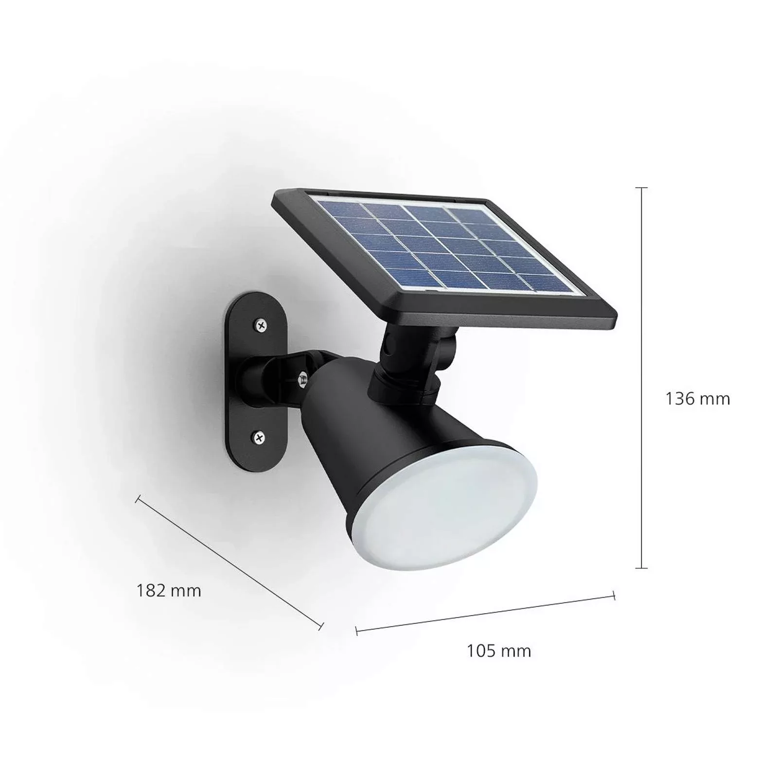 LED Solar Wandleuchte Jivix in Schwarz 1,4W 150lm IP44 mit Dämmerungssensor günstig online kaufen