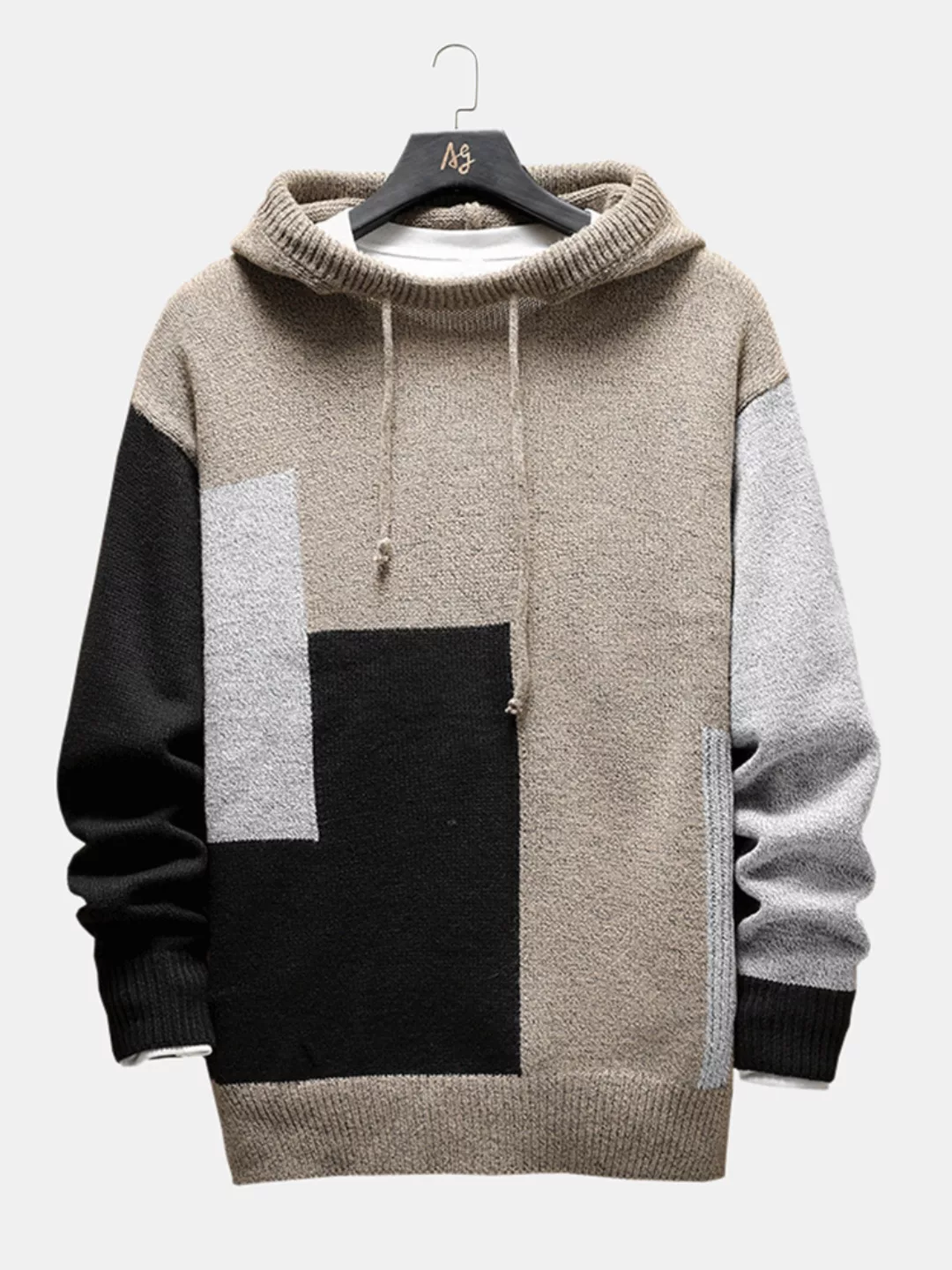 Herren Hit Farbe Langarm Drwastring Kapuzenpullover Bequemer Pullover günstig online kaufen