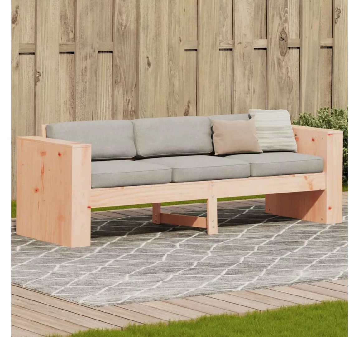 vidaXL Loungesofa Gartensofa 3-Sitzer 189x60x62 cm Massivholz Douglasie günstig online kaufen