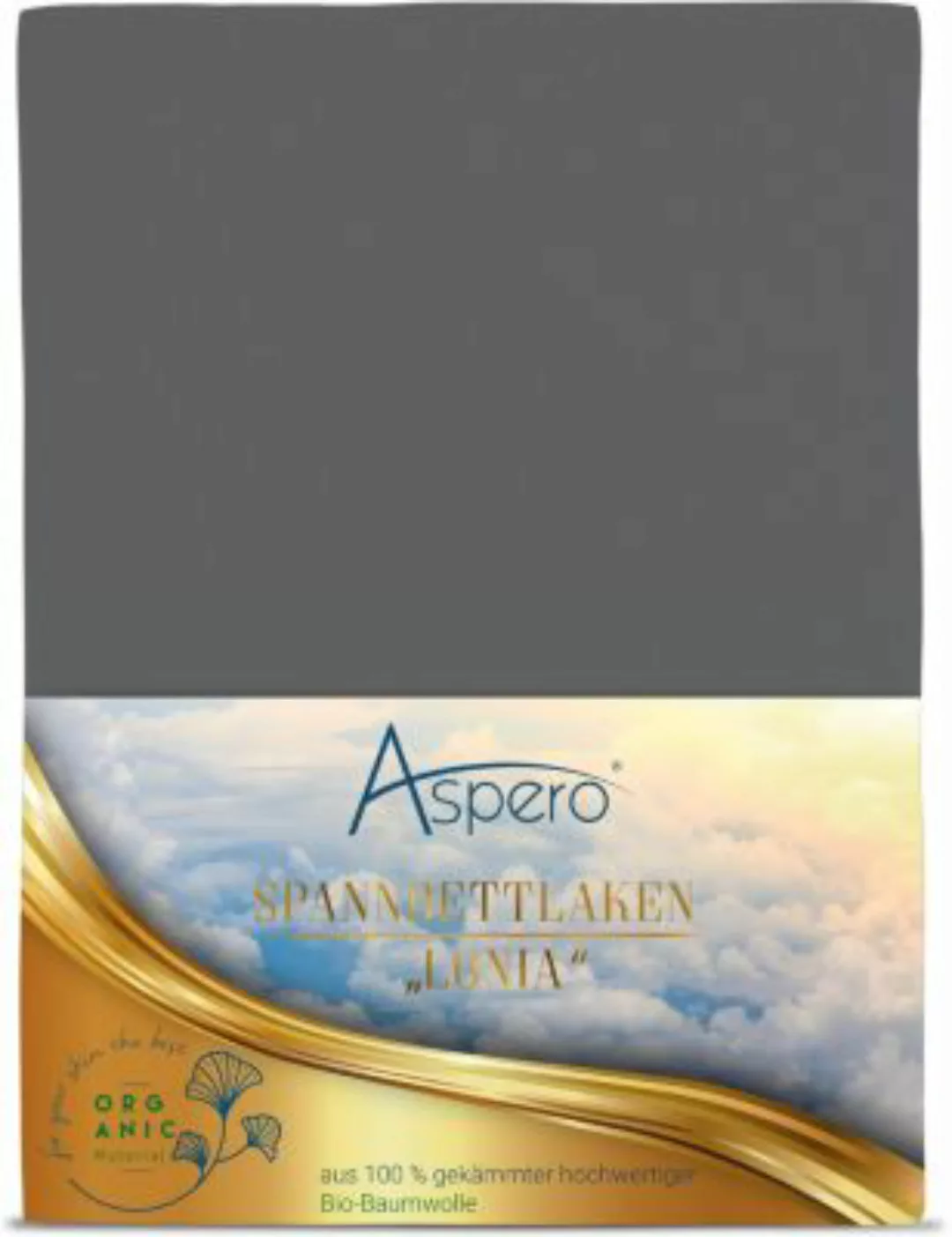 Aspero® Bio-Baumwoll Spannbettlaken Minas Bettlaken anthrazit Gr. 200 x 200 günstig online kaufen