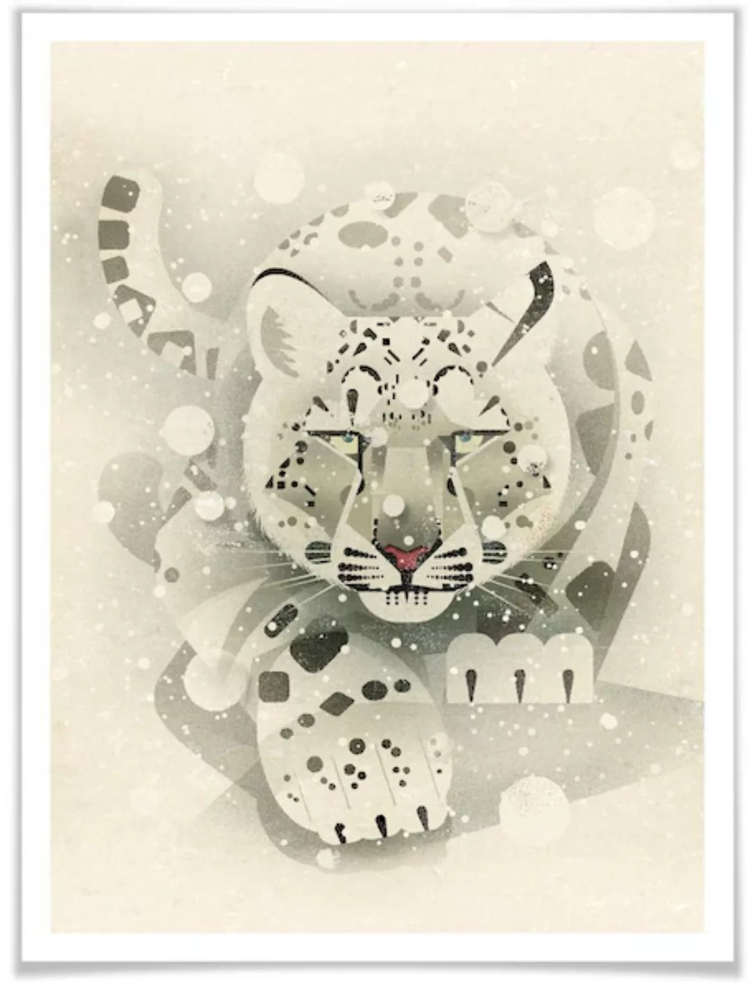 Wall-Art Poster "Schneeleopard", Tiere, (1 St.), Poster ohne Bilderrahmen günstig online kaufen