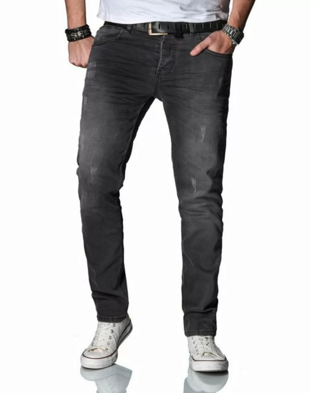 Alessandro Salvarini Straight-Jeans AS035 mit Knopfleiste günstig online kaufen