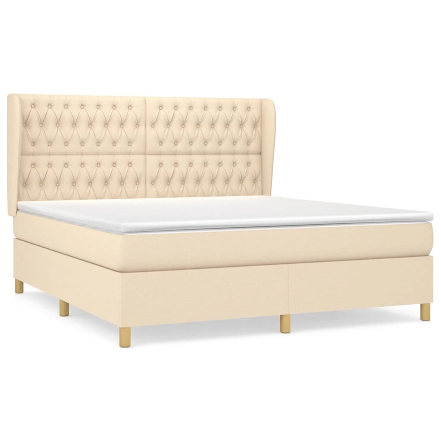 vidaXL Boxspringbett mit Matratze Creme 180x200 cm Stoff1372914 günstig online kaufen