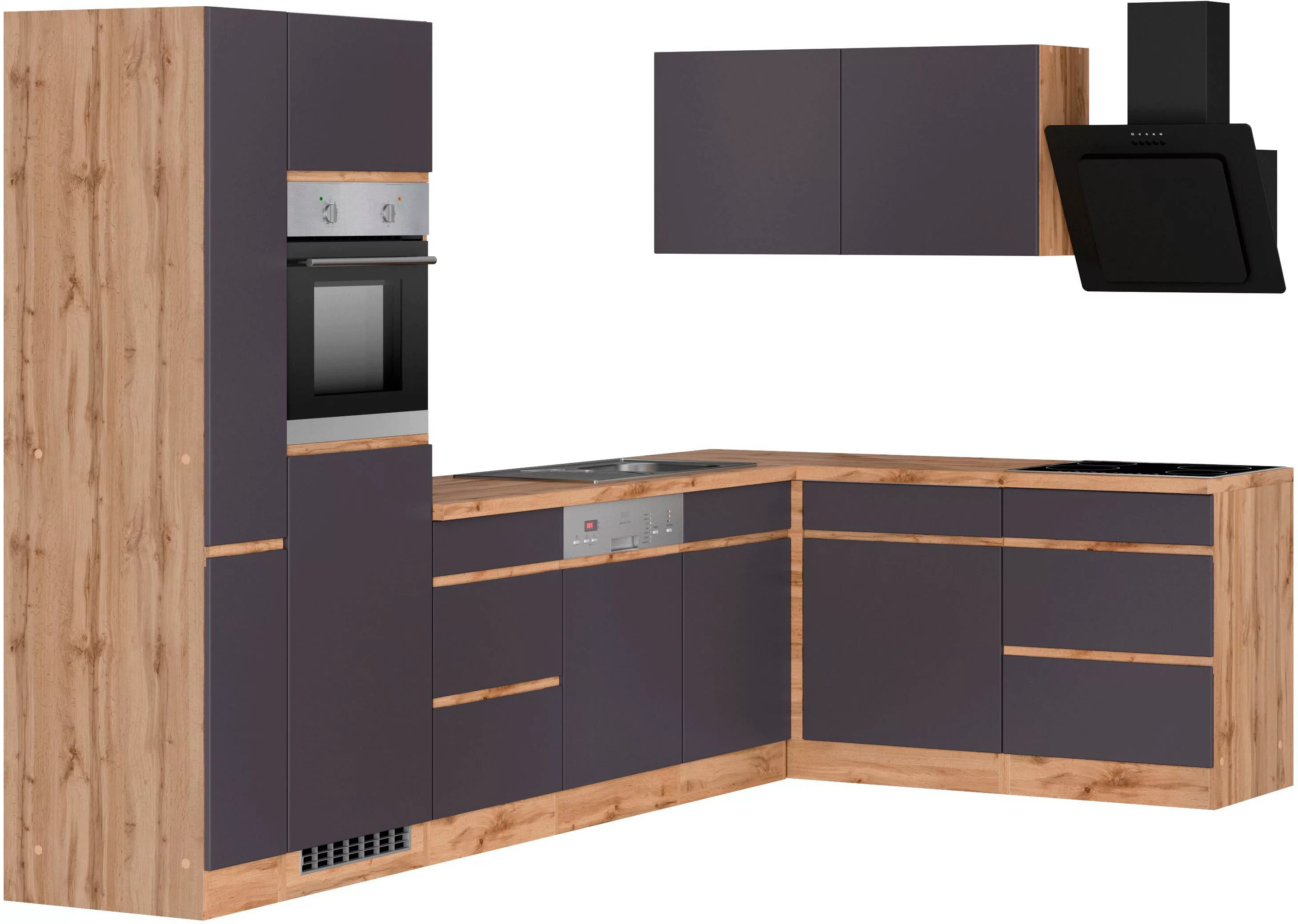 Kochstation Küche "KS-Riesa", Stellbreite 330/180 cm, wahlweise mit Indukti günstig online kaufen