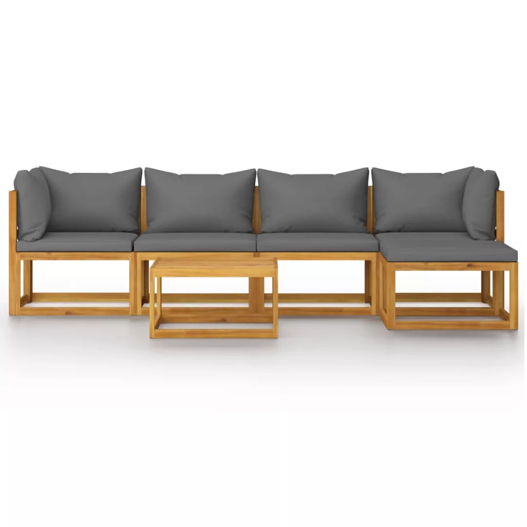 6-tlg. Garten-lounge-set Mit Auflage Massivholz Akazie günstig online kaufen