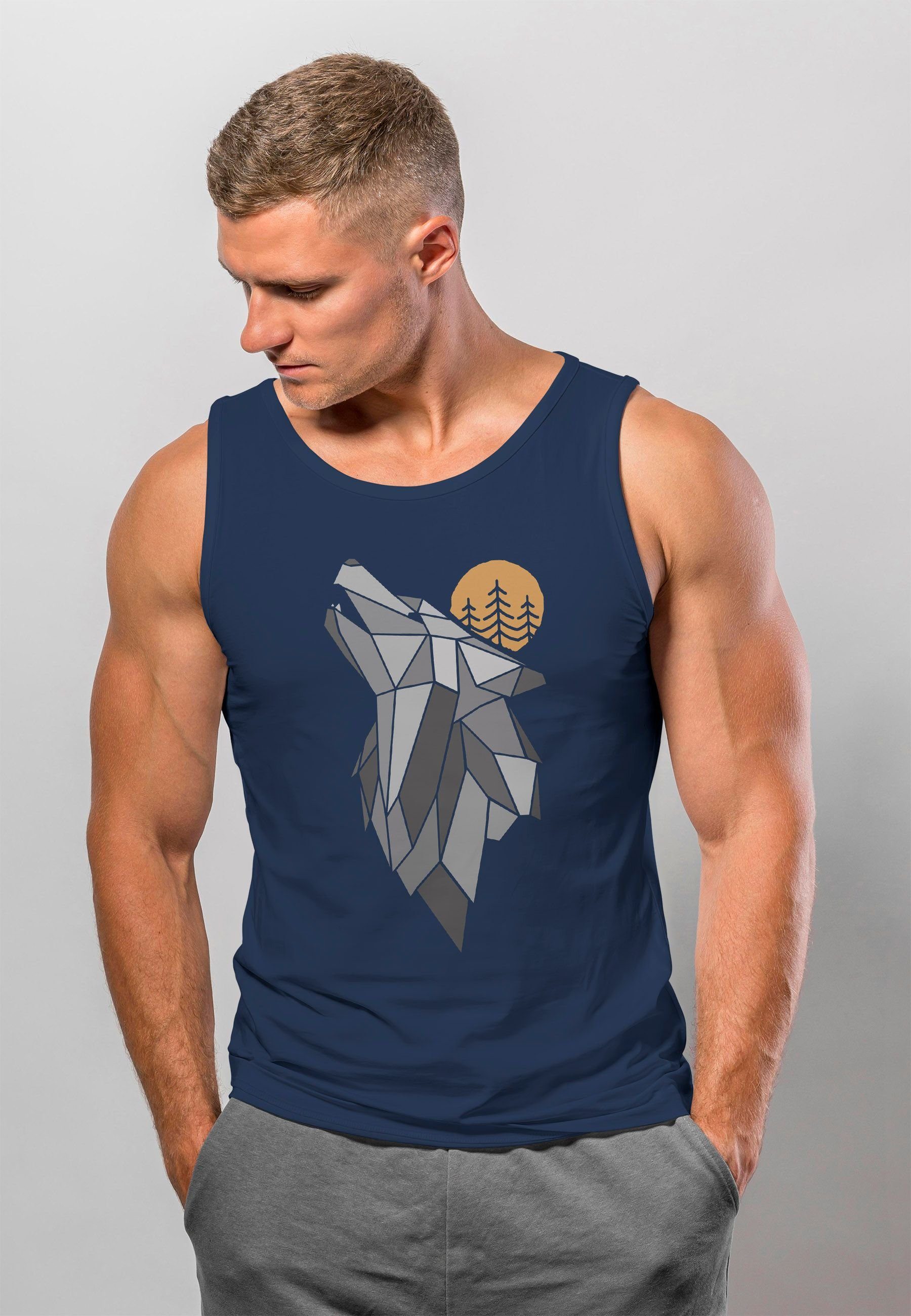 Neverless Tanktop Herren Tank-Top Wolf Print günstig online kaufen