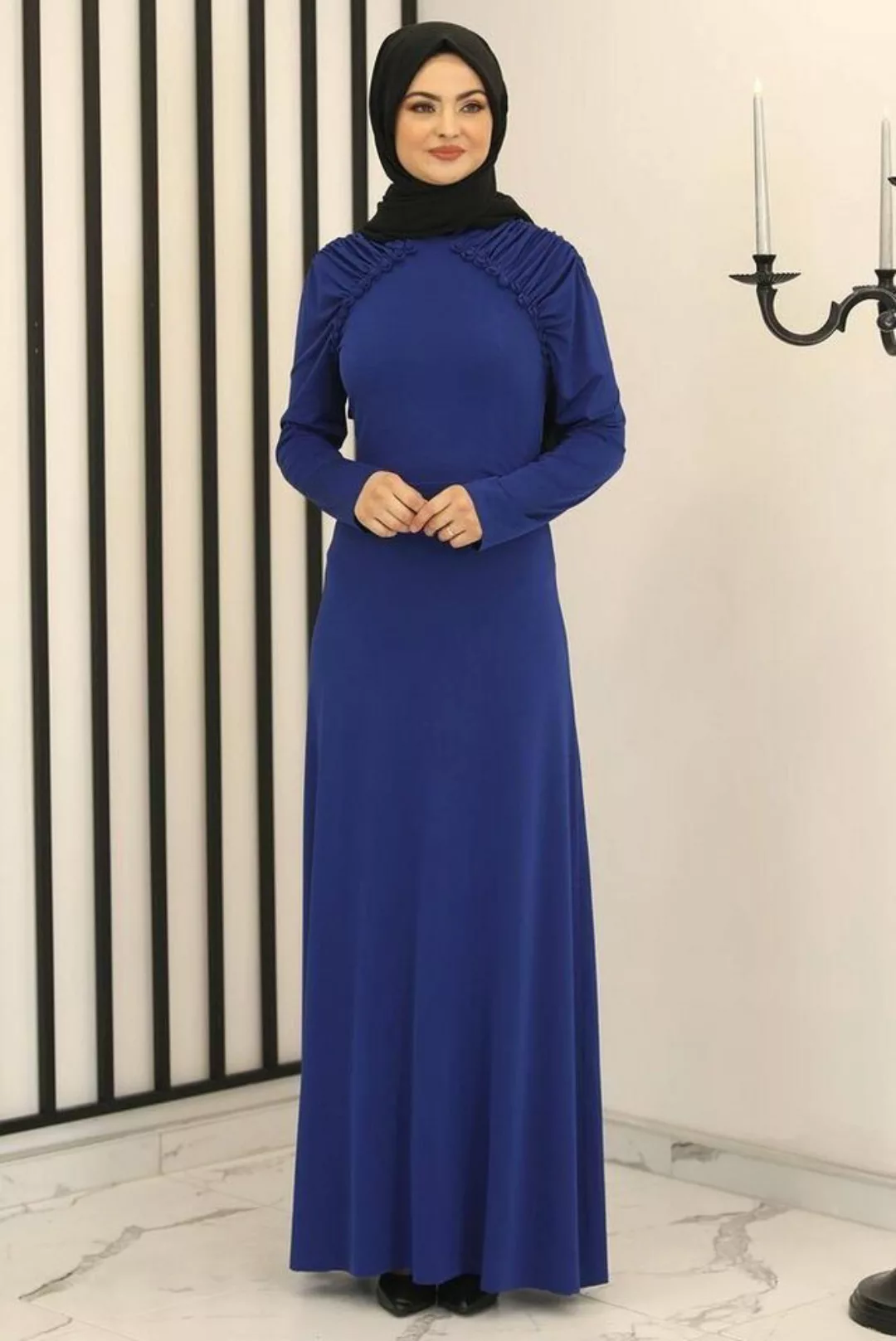 fashionshowcase Abendkleid Abendkleid Damen Maxikleid Hijab Kleid Raglanärm günstig online kaufen